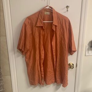Cubavera Burnt Orange Casual Shirt in Sz XL-100% Linen